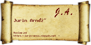 Jurin Arnó névjegykártya